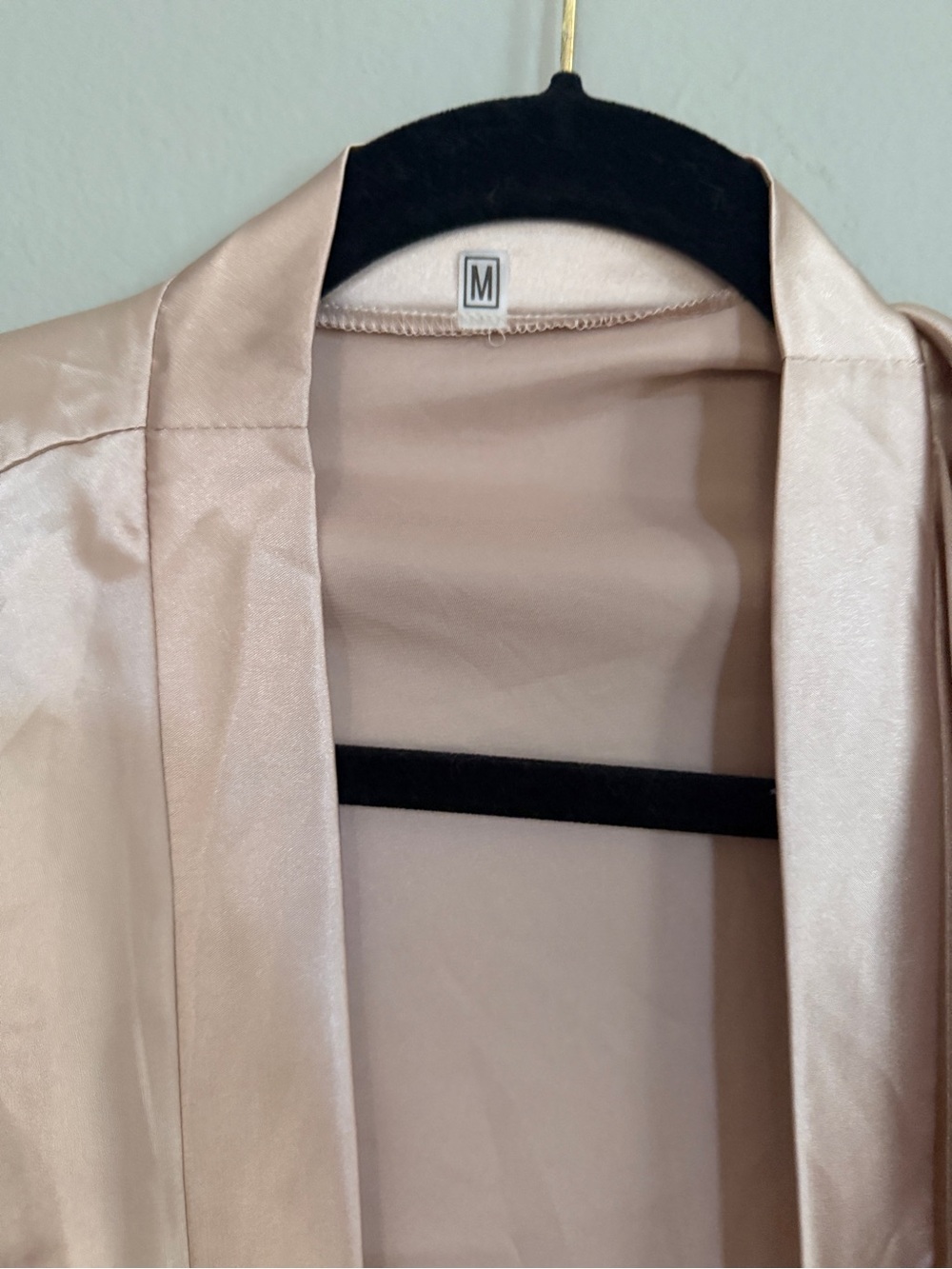 Satin Lace-Trim Robe - Dusty Blush - Picture 2 of 4